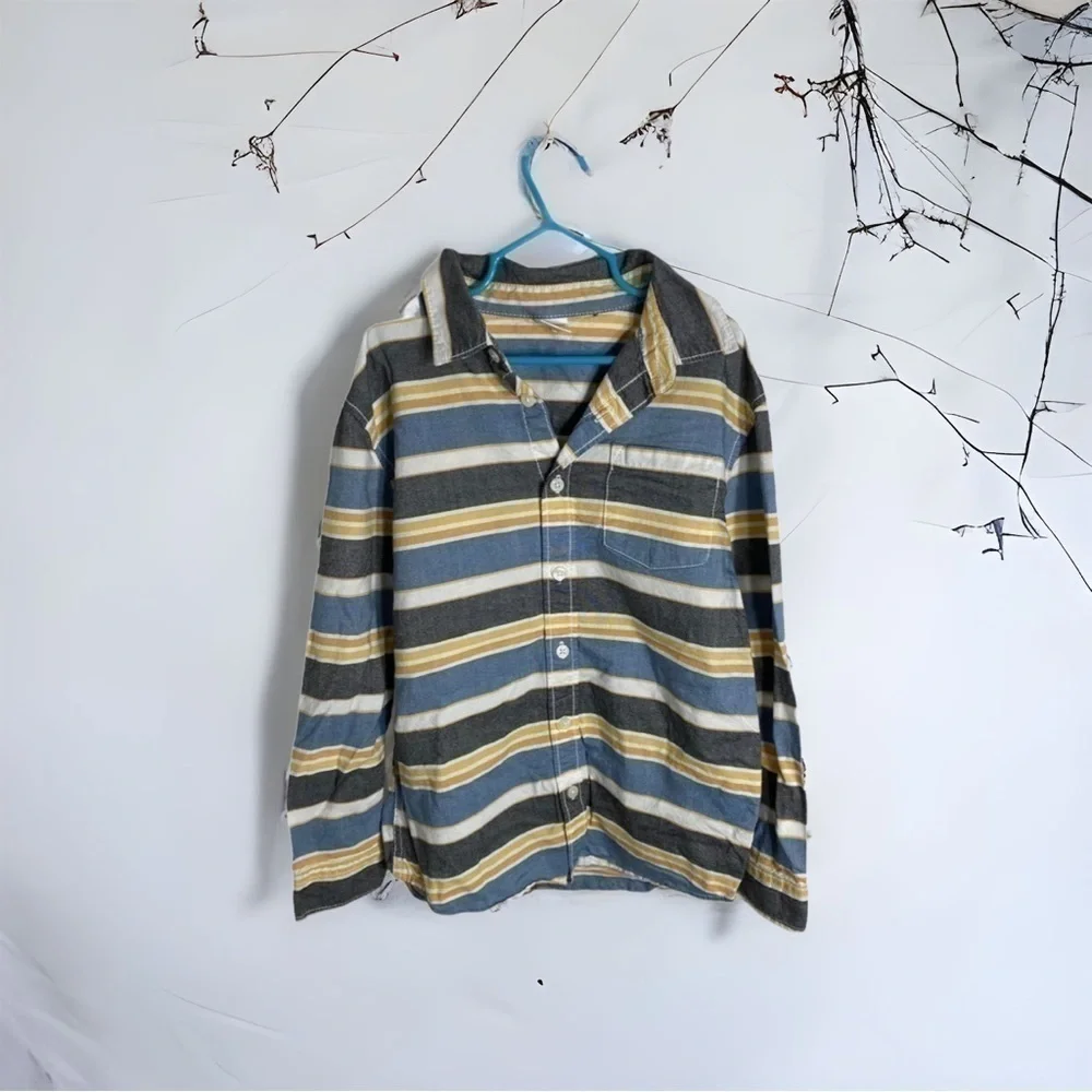Gymboree Striped Button Down Shirt Medium Boys